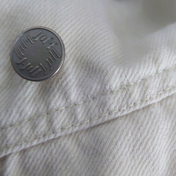 J.Jill Button Denim Jacket XS Beige Off-white Linen & Cotton Preppy - Picture 7 of 10